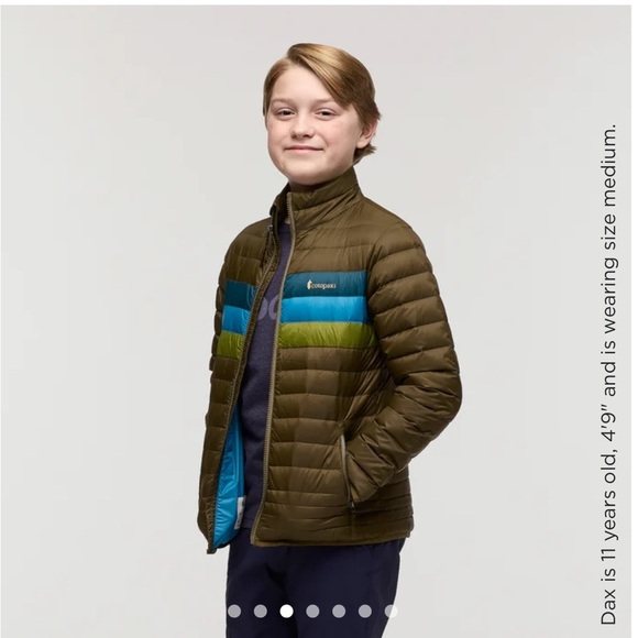 Cotopaxi Kids S Small Fuego Down Jacket Puffer Live Oak Green Blue Puff NWT - Picture 10 of 15